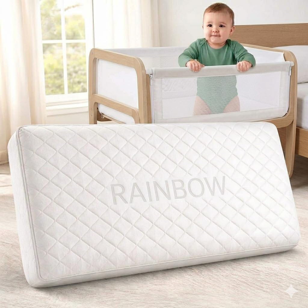 Restorology Matelas pour berceau – Respirant, extra épais, super doux, hypoallergénique, housse amovible lavable, fabriqué au Royaume-Uni – 75,5 x 40 x 5 cm