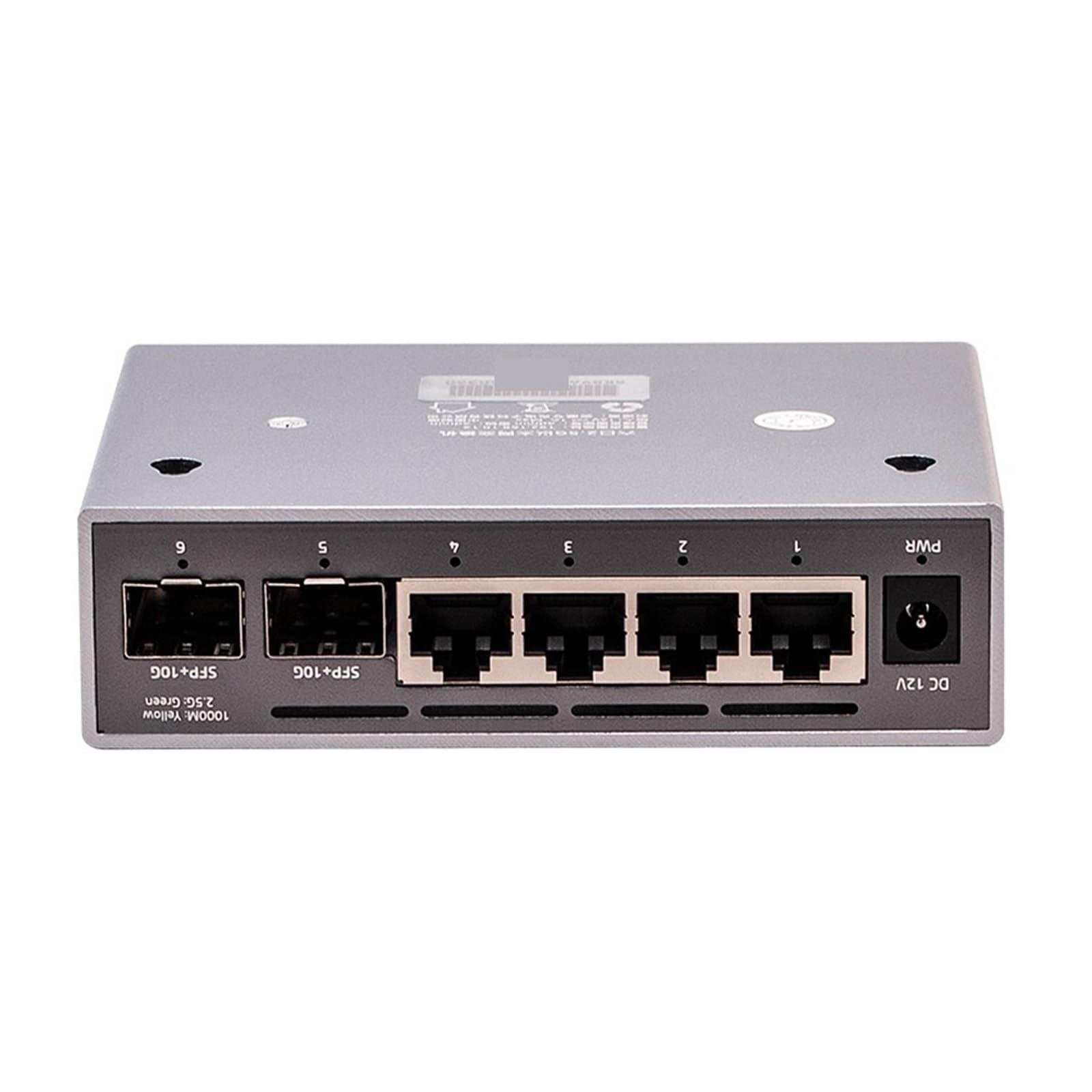 Commutateur simple géré à 6 ports 4 ports 2,5 G RJ45 2 ports 10 G SFP + Ethernet sans ventilateur Plug and Play (Witch US Plug)