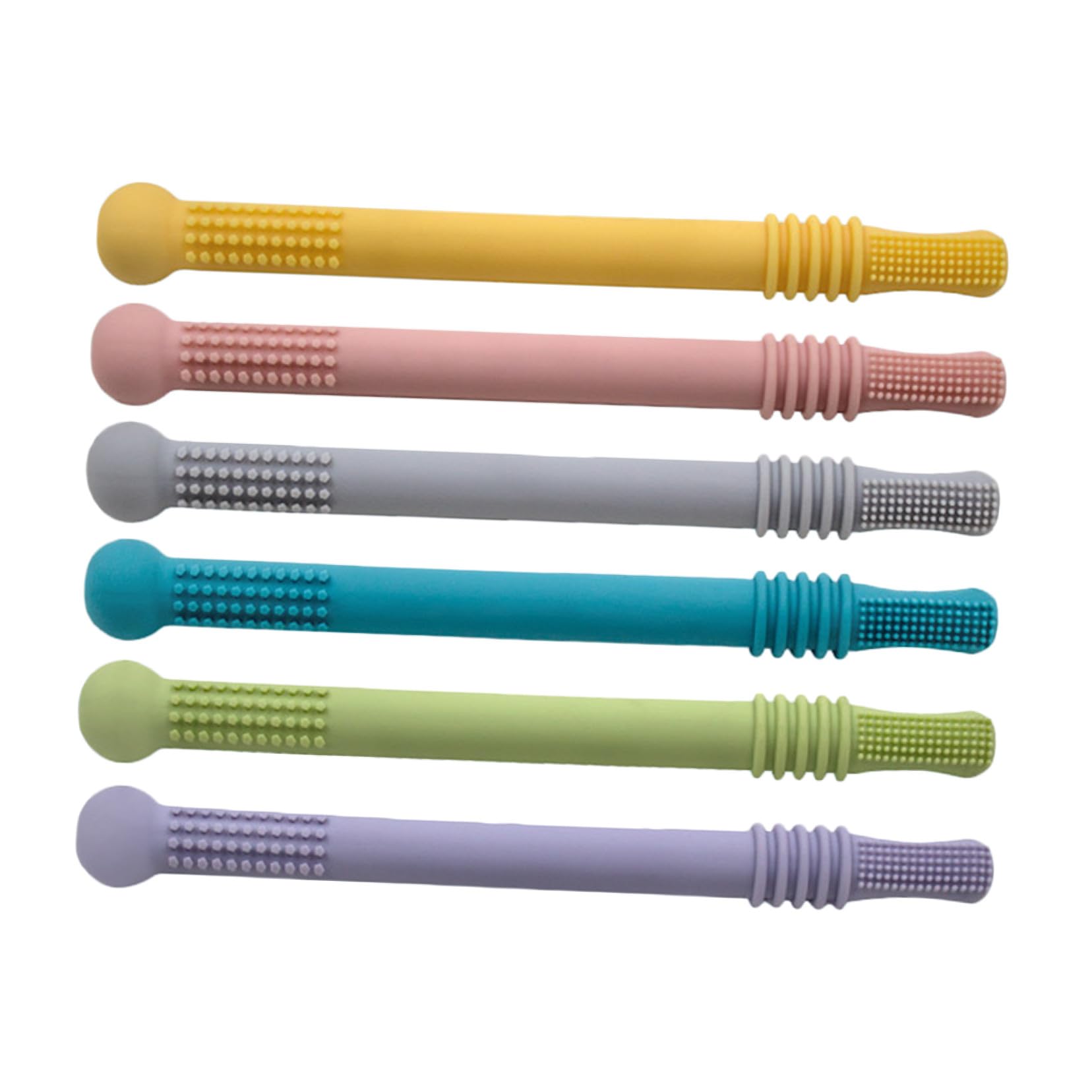 Giocattolo per Dentizione in Silicone 6 Pezzi Strumento per Masticare e Alleviare il Dolore Gengivale per Bambini e Adulti