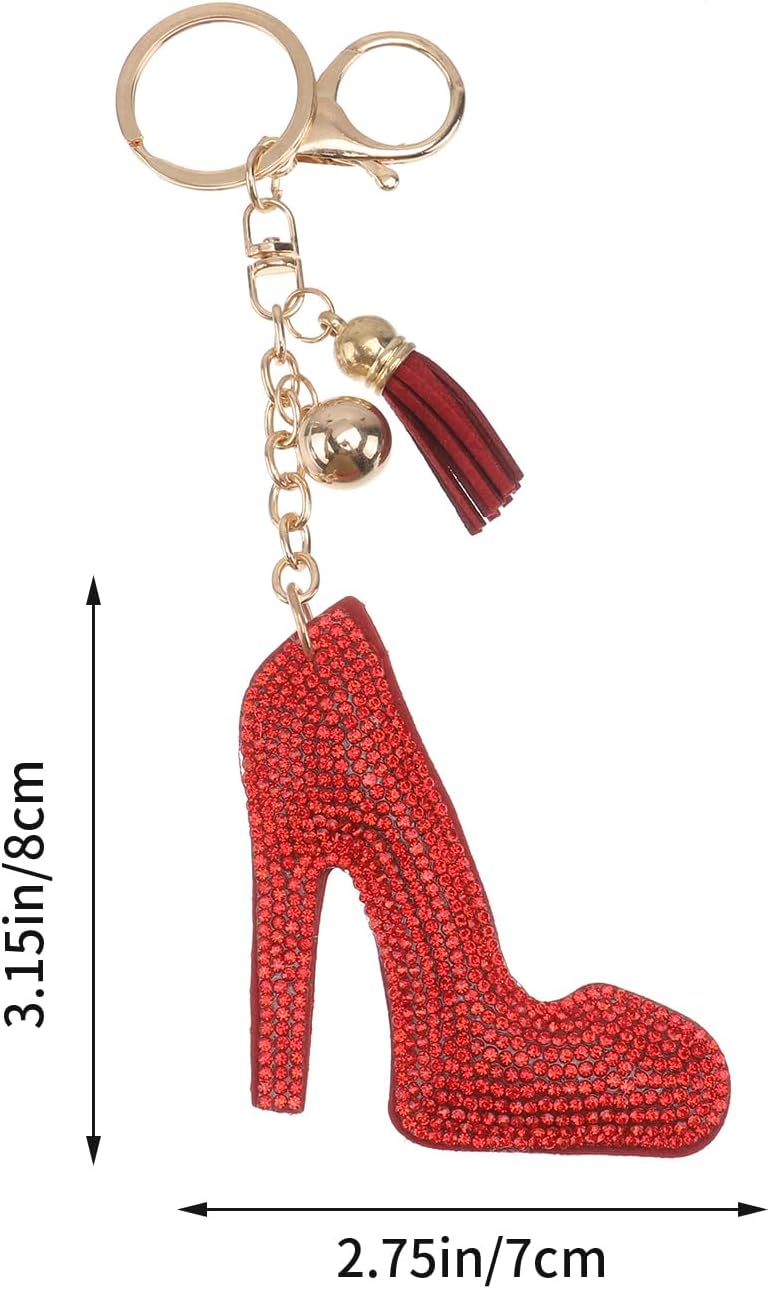 KESYOO Womens Black High Heel Hanging Keychain Rhinestone Crystal Car Bag Decorative Key Chain - Image 9
