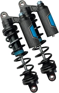 Legend Suspension 13" Heavy Duty Revo Arc Piggy Back Adjustable Rear Shocks for 1999-2017 Harley Davidson Dyna FXD Models - Made in USA 1310-1891