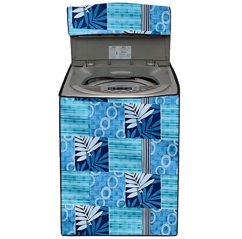 Image of Waterproof Top load washing machine cover Compatible for TOSHIBA 7 kg (AW-K801A-IND(SG) floral Blue Multi Print