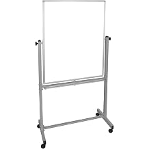 Offex Rolling Double-Sided Reversible 30" W x 40" H Dry Erase Magnetic Whiteboard with Aluminum Frame, Marker Tray - 1 Pack, Perfect for School, Classroom, Conference and Presentation