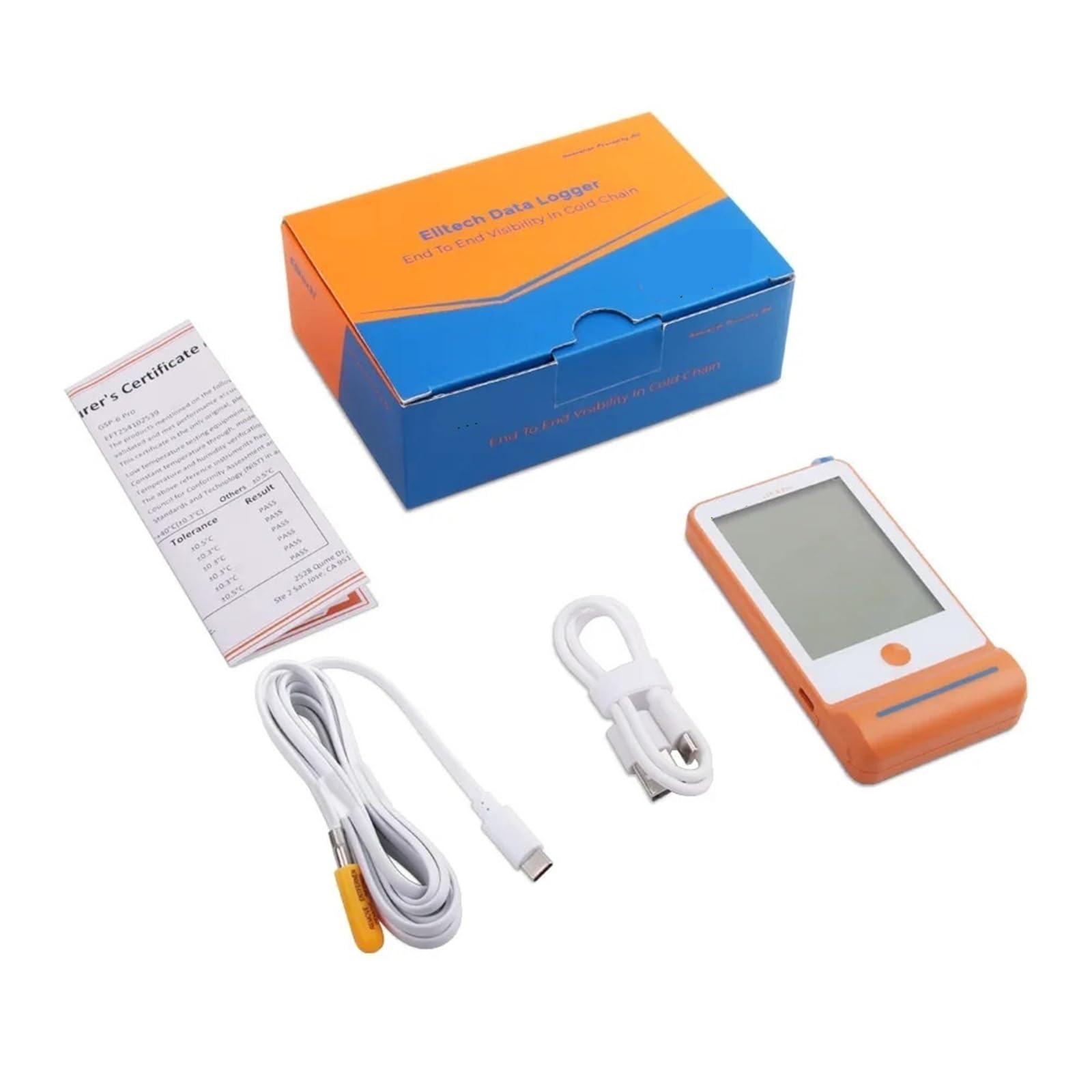 registrador de datos Temperature Humidity Recorder With 2-in-1 probe Data Logger for Cold Chain Transport Thermometer