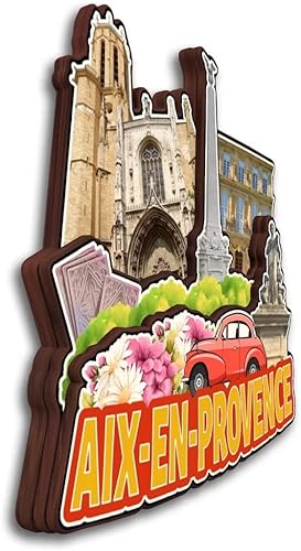 Miniatura 2 de Aix-en-Provence Provence-Alpes-Cote d'Azur Francia - Imán para nevera Colección de madera 3D Madera hecha a mano recuerdos de la ciudad de viaje