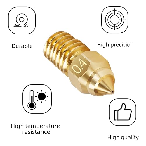 Miniatura 5 de Creality - 10 boquillas de latón de 0.016 in para Ender 5 S1, piezas de impresora 3D de alta velocidad M6 0.016 in Kit de boquillas para Ender 5 S1,