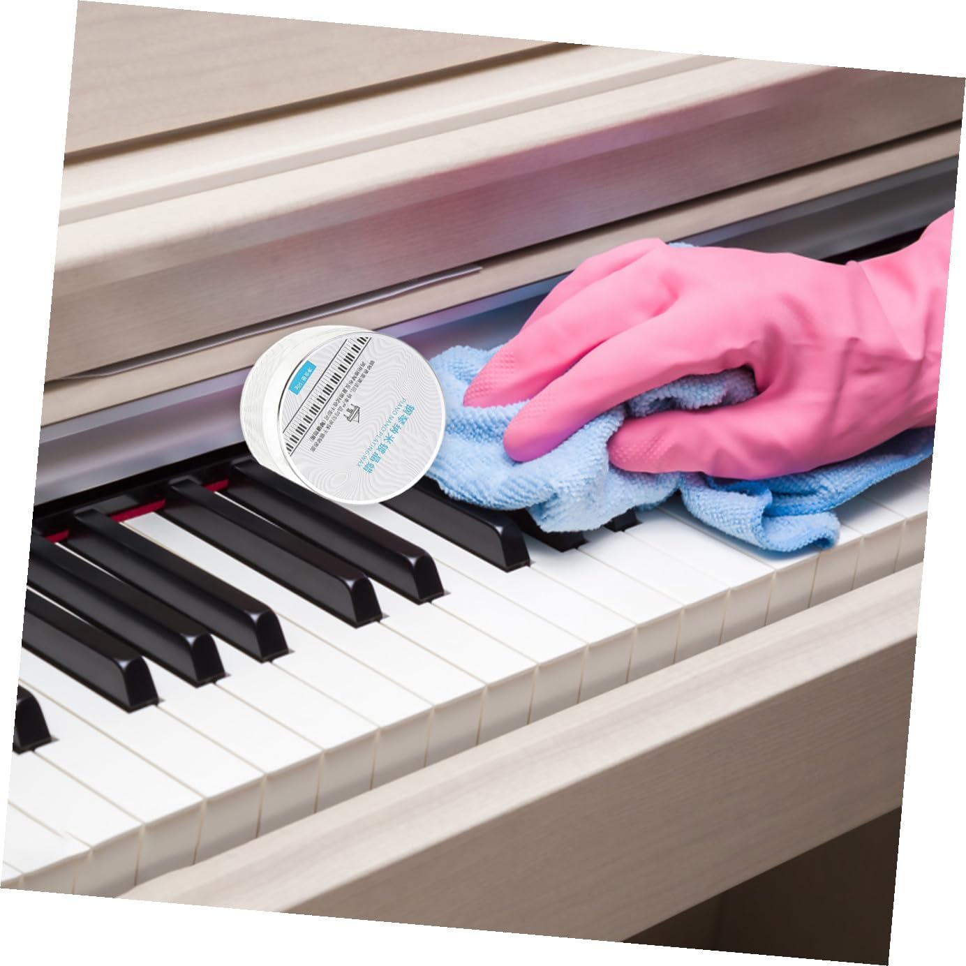 Piano Care Kit with Cleaning Cloth Dust Brush Polishing Wax Essential Piano Maintenance Tools for Pianists and