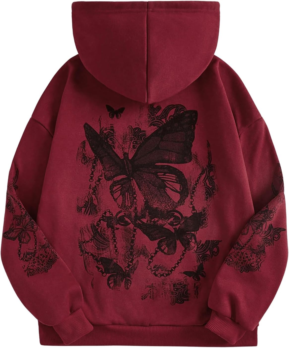 SOLY HUX Women's Graphic Hoodies Heart Print Drawstring Long Sleeve Pocket Sweatshirt Pullover Tops