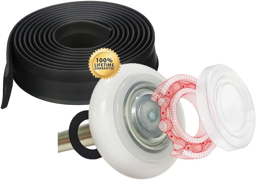 Ultra-Life MAX 4" Stem Rollers with Garage Door Foam Weather Seal (for 16 Foot Doors)
