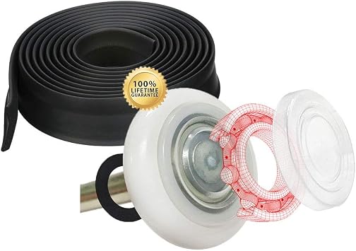 Ultra-Life MAX 4" Stem Rollers with Garage Door Foam Weather Seal for 16 Foot Doors