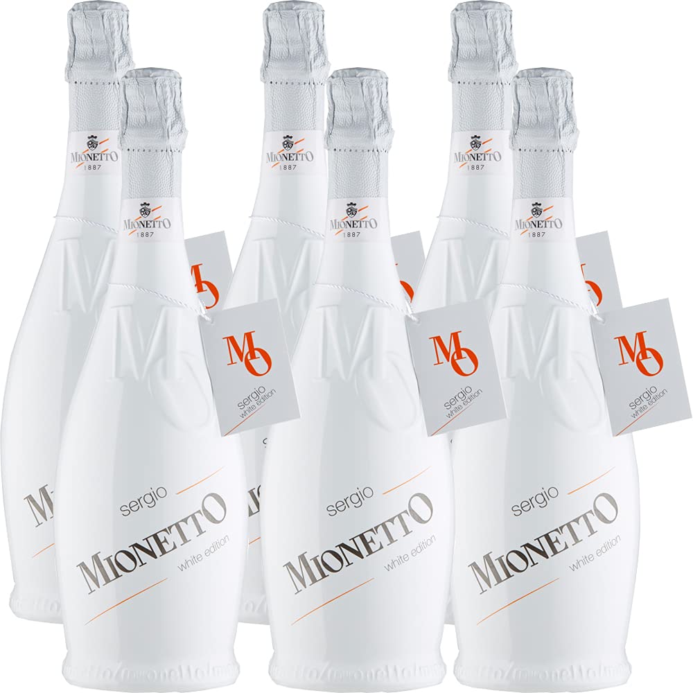 Spumante Extra Dry | Sergio Mionetto Mo White Edition | 6 Bottiglie 75Cl | Bollicine Italiane | Aperitivo | Idea Regalo 750 milliliters