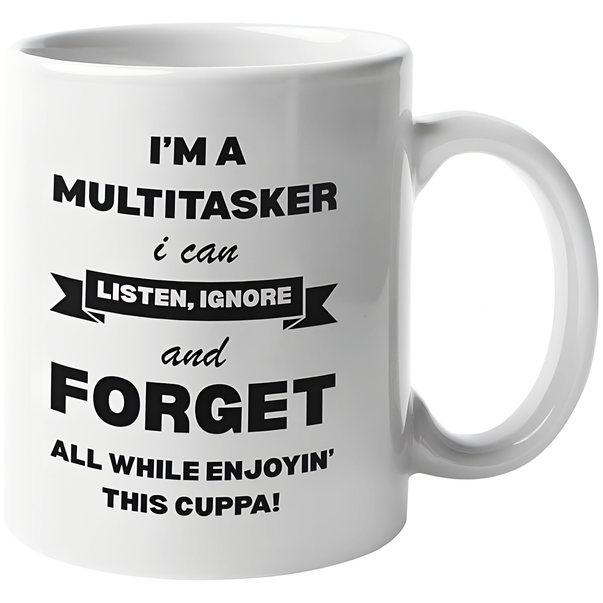I'm a Multitasker Funny Novelty Mug - 11oz Ceramic Coffee & Tea Cup - Relatable Gift for Him, Her, Mum, Dad - Perfect Birthday, Office or Co-Worker Present