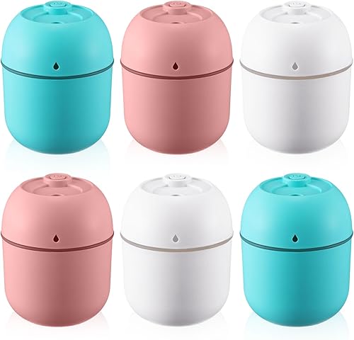Hortsun Humidificador pequeño portátil de 6 piezas USB de escritorio personal mini humidificador para dormitorio, coche, oficina, habitación, hogar
