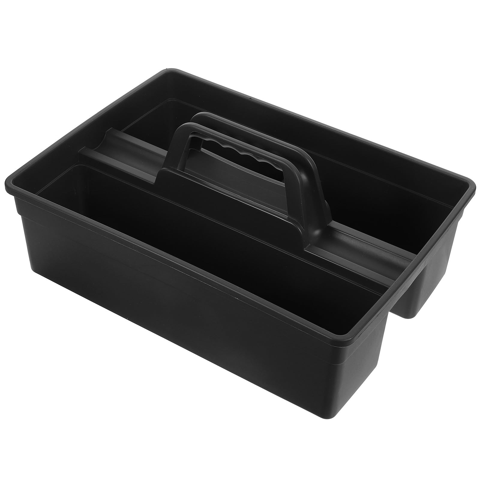 DOITOOL Cesto Portautensili in Plastica Pp Maniglia Sagomata, Contenitore Compatto a 3 Scomparti per Organizzazione Utensili Pulizia Domestica e Commerciale, Base Piatta Antiribaltamento