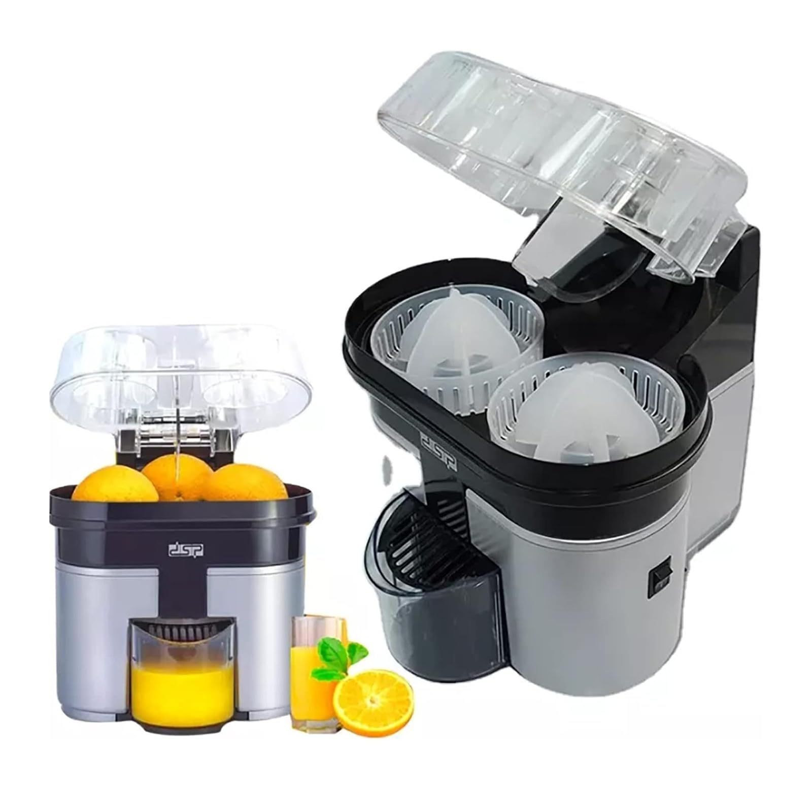 Spremitore elettrico a doppio succo d’arancia, trituratore elettrico veloce da 90W a doppio succo d’arancia, frantumatore interno, accessorio conico amovibile, idoneo al succo di pompelmo d’arancia