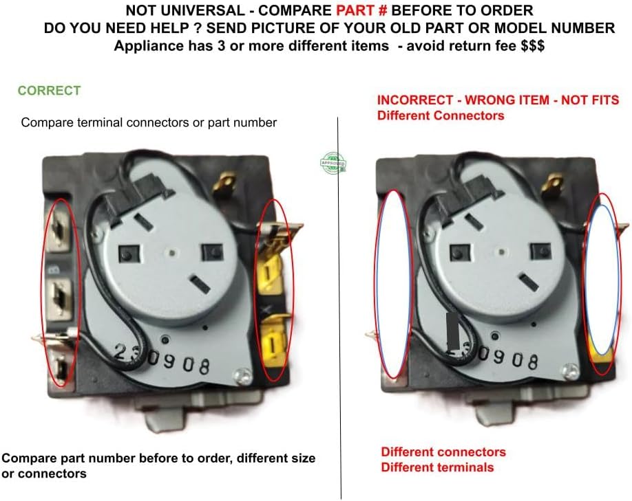234D2377P006, TMD1EM32 CKDD1EM32X compatible with GE Electric Dryer Timer fits old number 234D2377P006, TMD1EM32