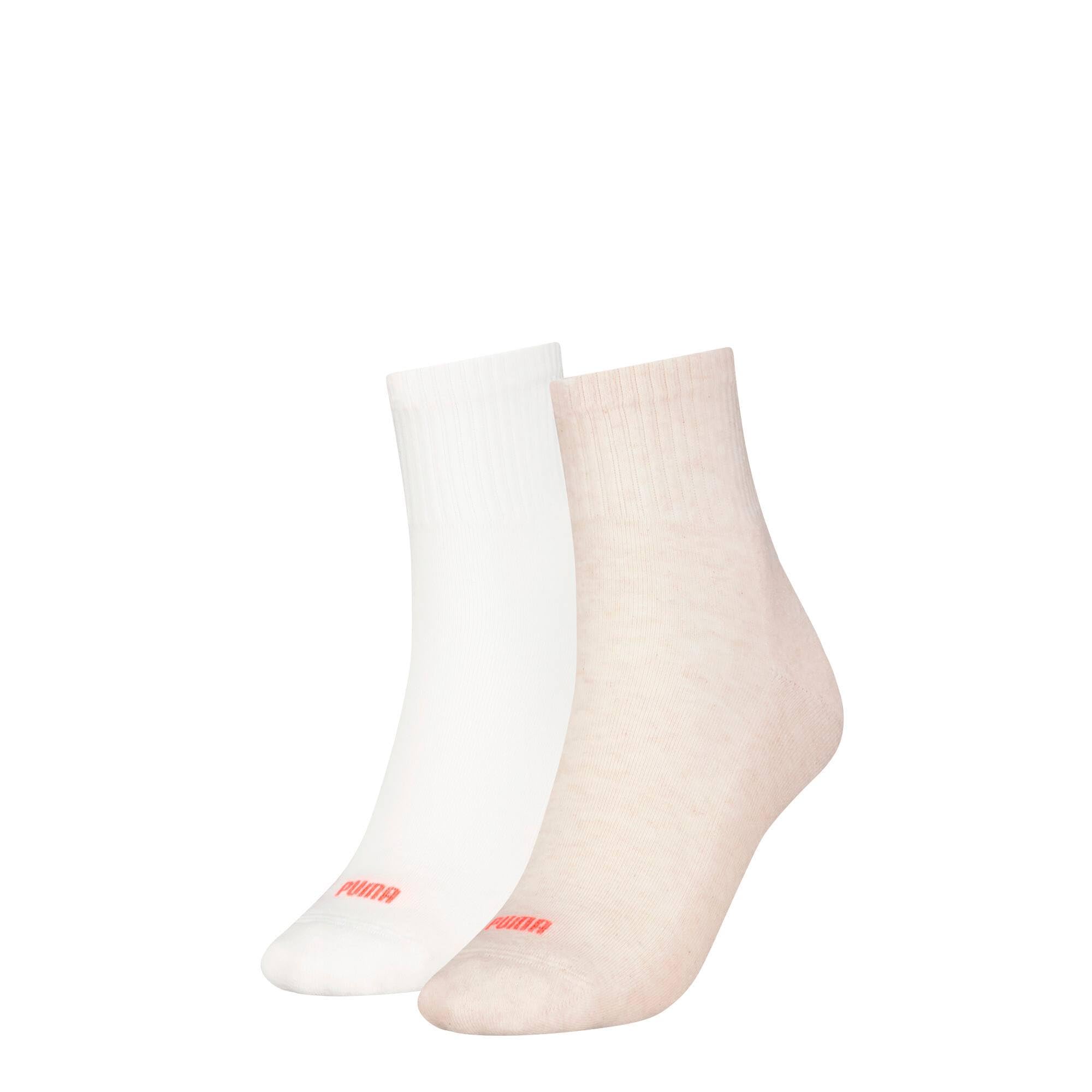PUMA Damen Heart Logo Recycled Cotton Sock, Oatmeal/White/Peach, 35-38 EU