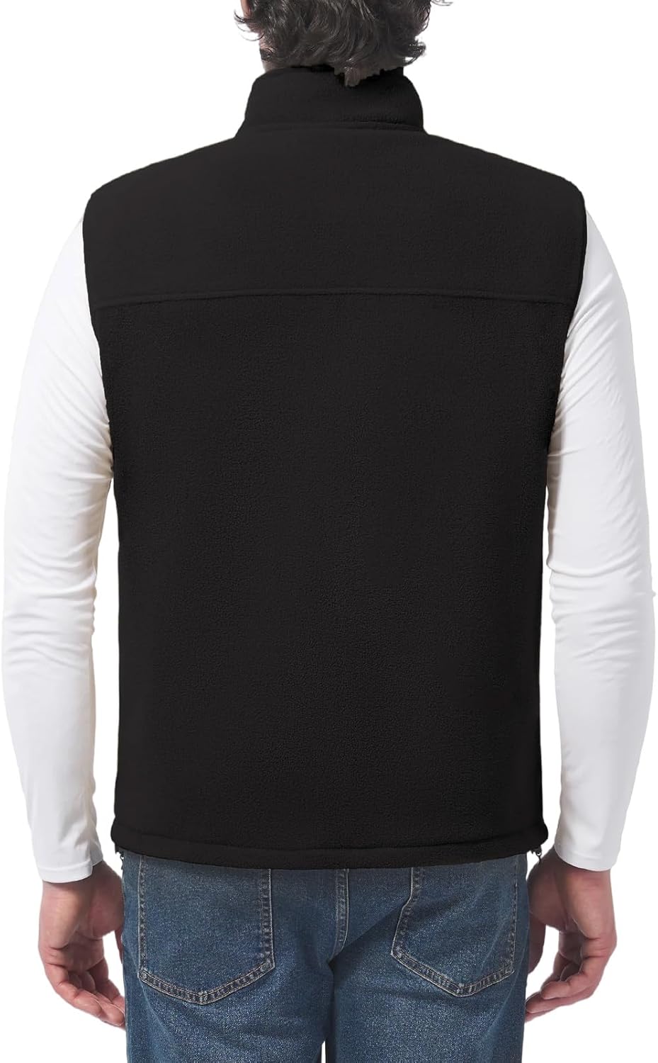 LZACTOIN-X Men's Fleece Vest Full Zip Lightweight Outerwear Vests Soft Warm Winter Sleeveless Jacket for Hiking Golf - Image 2