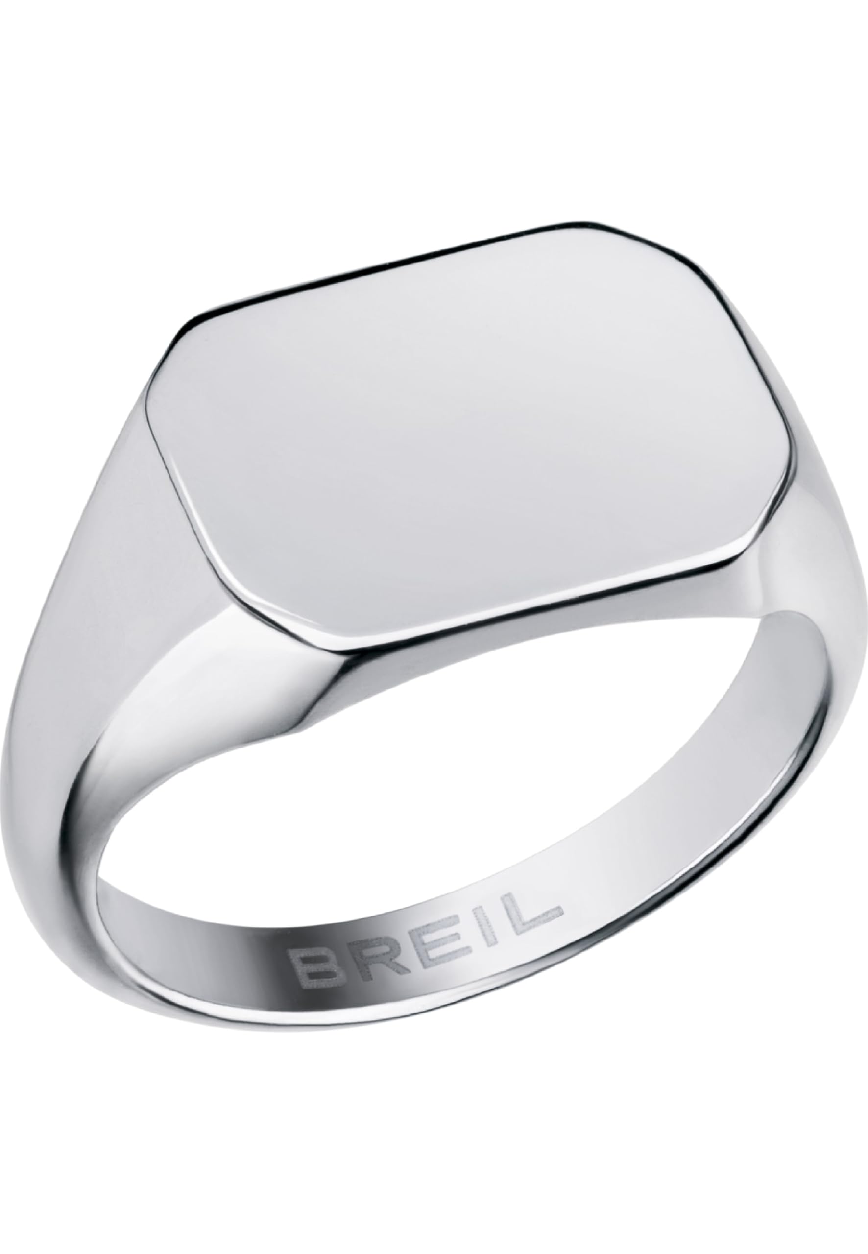 Breil, Anello Collezione Private Code, Anello Chevalier in Acciaio Lucido con Elemento Personalizzabile in Acciaio, Design Elegante e Discreto