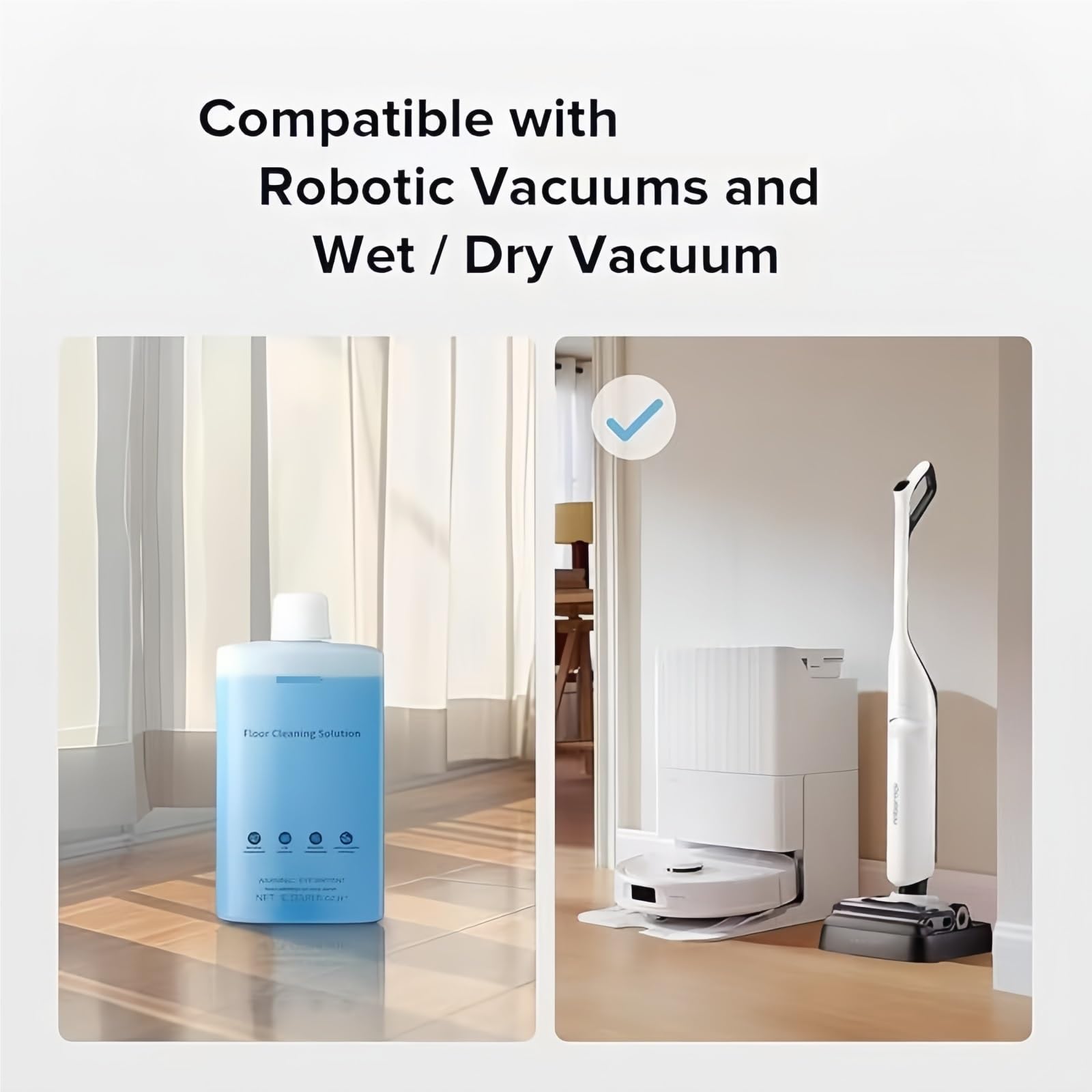 1 Liter konzentrierte Reinigungslösung for Wischroboter, kompatibel mit den Roborock-Serien G20/G10/U10/T7S, streifenfreie Formel for Hartholz- und Fliesenböden