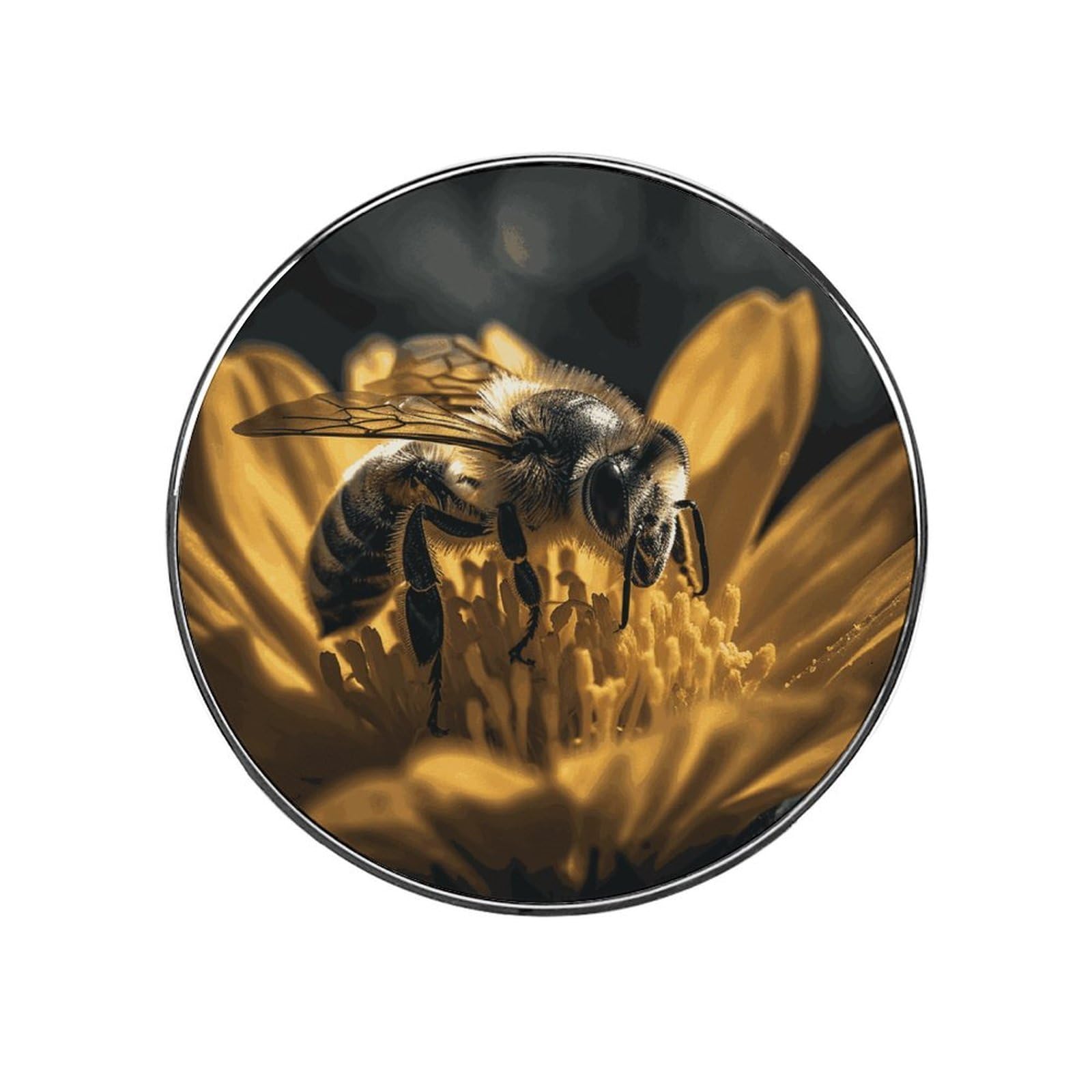 Adfgyerh Style Serious Bee Refrigerator Magnets Circular Design，Stickers Home Decorations，Fridge Magnets For Fridge Plant Lovers Kitchen Office Locker Whiteboard Car Garage Decor.