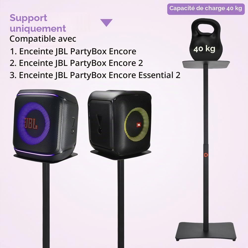 Support Sol Robuste, Pied Réglable pour eEnceinte Portable