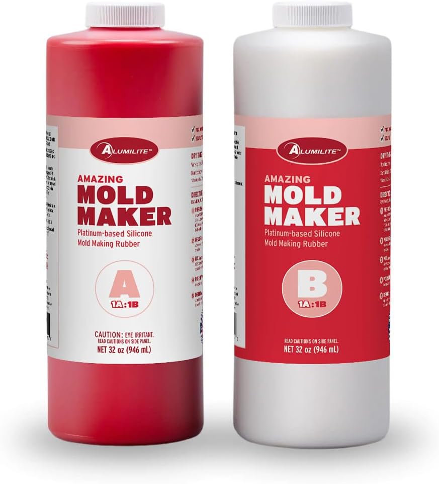 Amazing Mold Maker (64 Oz) – Fast-Curing Platinum Silicone Rubber for Detailed Molds – Food Safe, 30-Min Demold Time – Great for Wax, Soap, Food-Related Arts, Coasters, Jewelry & Other Resin Crafts