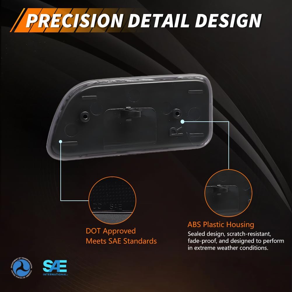 Rear Bumper Reflector Compatible with Chevro-LET Trailblazer 2002-2009, [DOT] [IP67 Waterproof] Rear Bumper Reflector Housing [No Bulbs], Replace OEM #15000427, 15000044, 2 PCS, Smoked Lens