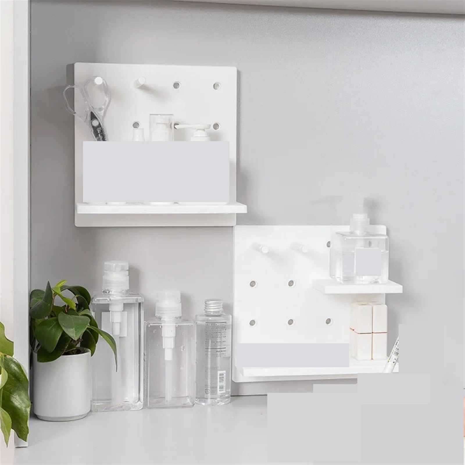 Lochwand zur Wandorganisation Kunststoff Loch Bord Wand Regal Lagerung Rack Perforation-freies Panel Schlafzimmer Pegboard Room Decor(WhiteX3)
