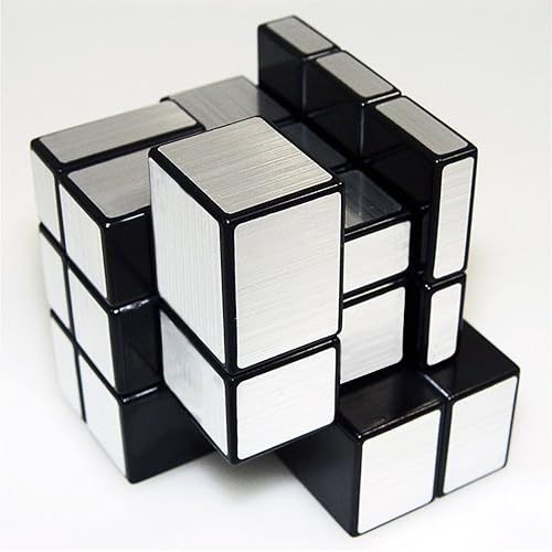 Miniatura 6 de AHYUAN Cubo de espejo 3x3x3 para dismorfismo, cubo mágico de velocidad, cubo de rompecabezas 3D plateado para niños, rompecabezas de mano para