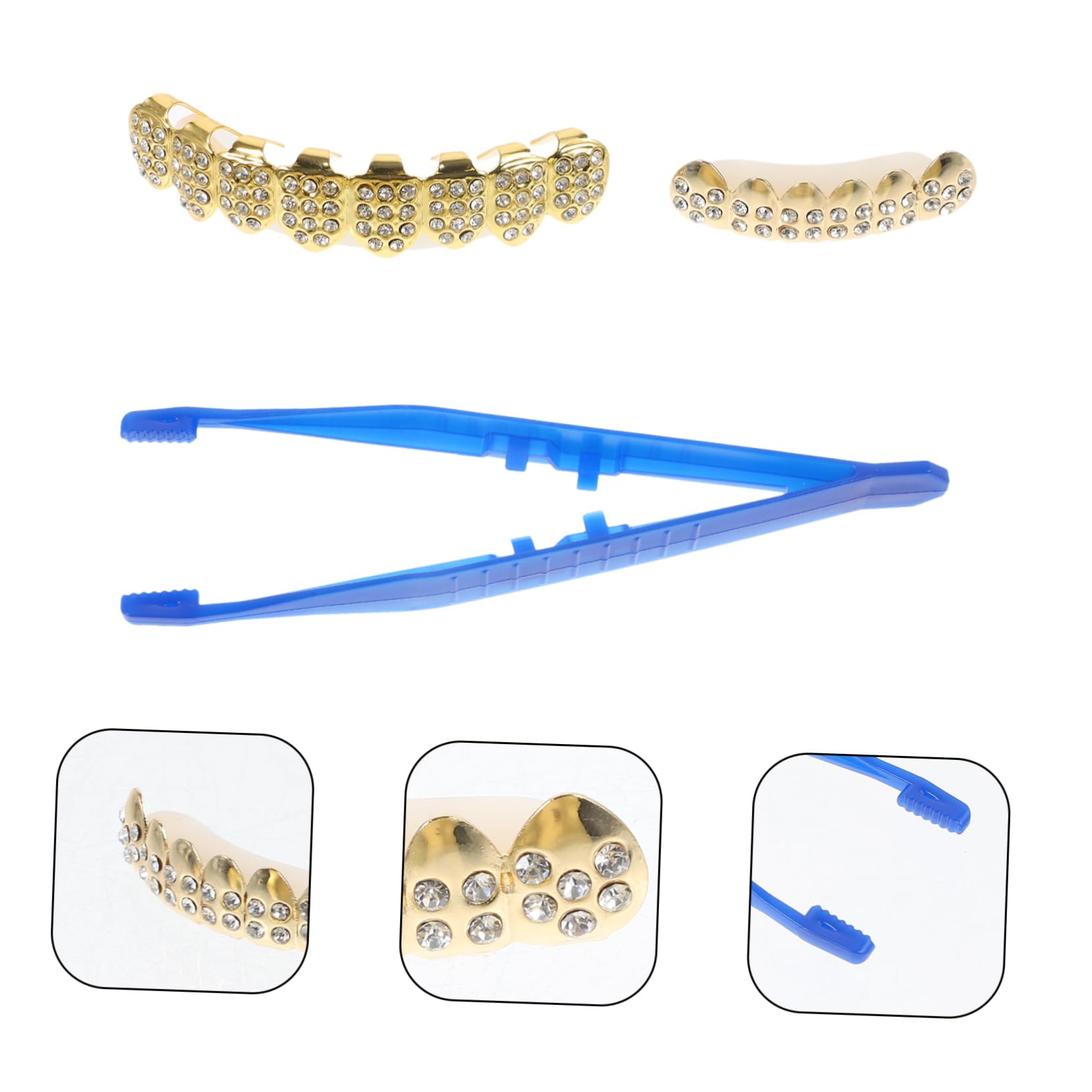 SHERCHPRY 2 set di gioielli bretelle decorative griglie dentali per feste in costume bocca denti griglie