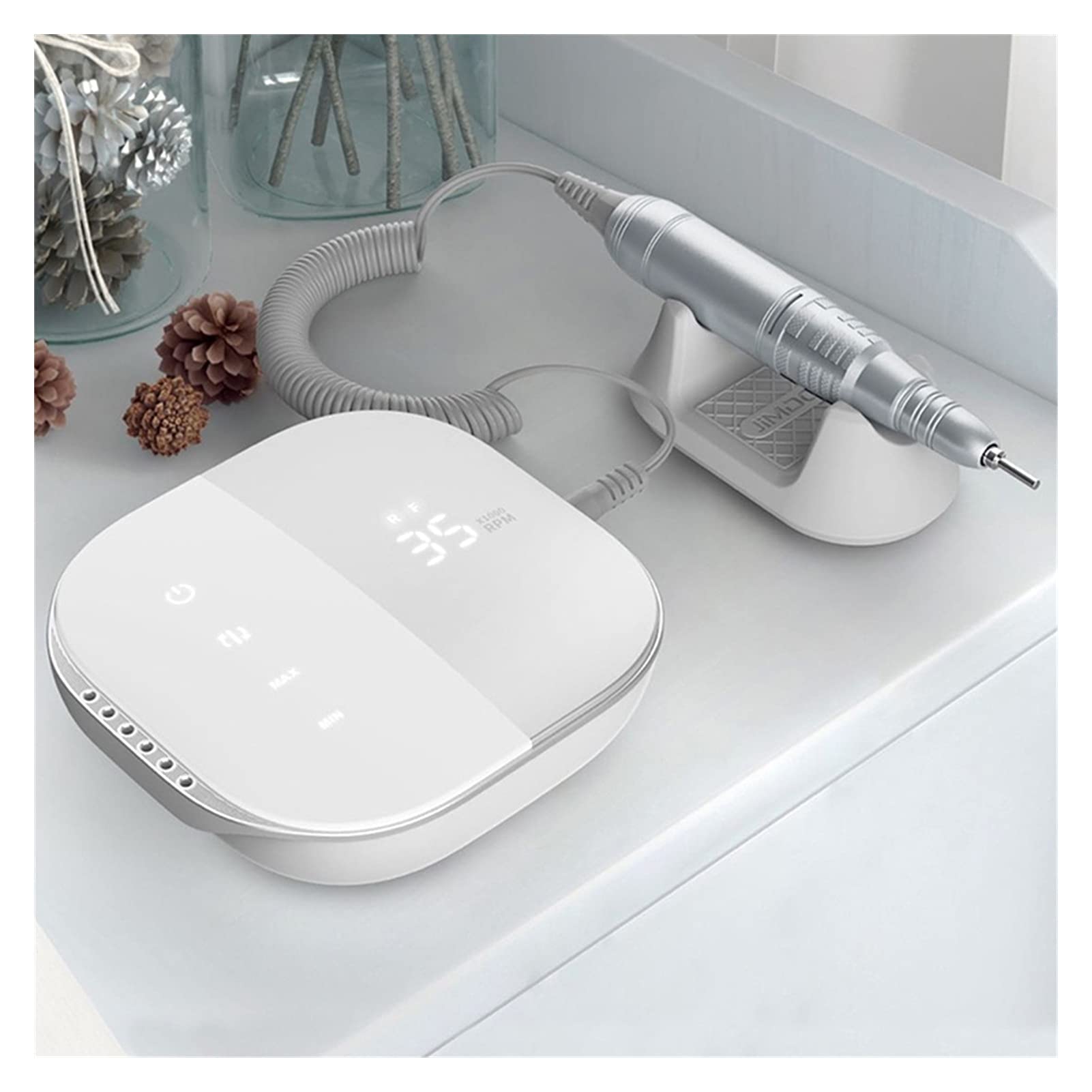Lime elettriche per Unghie Trapano Elettrico per Unghie 35000 Giri/min Lima elettrica Display HD Penna per Manicure in Metallo Levigatrice Professionale per Tor