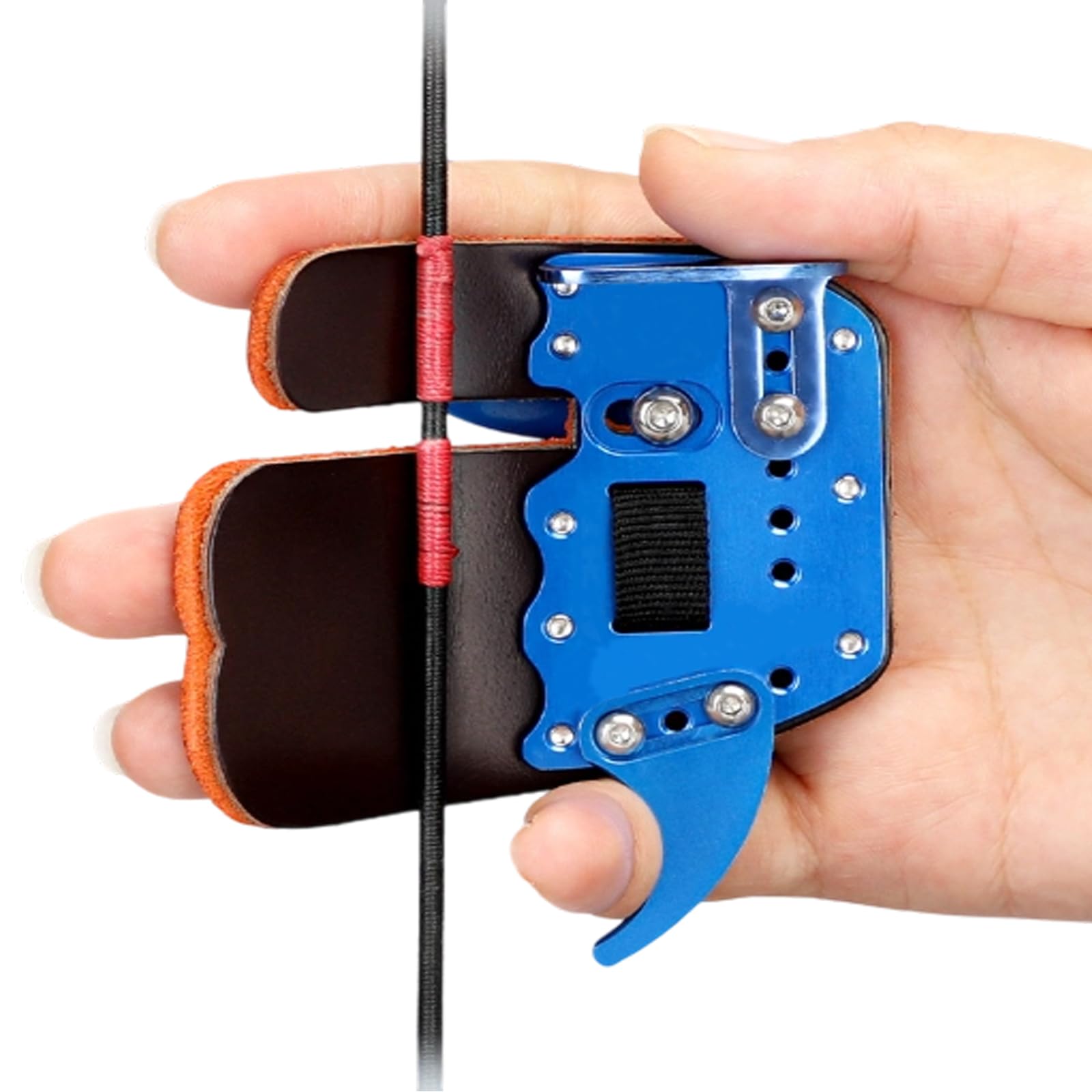 Archery Finger Tab Right Hand, Adjustable Finger Guard for Recurve Bow
