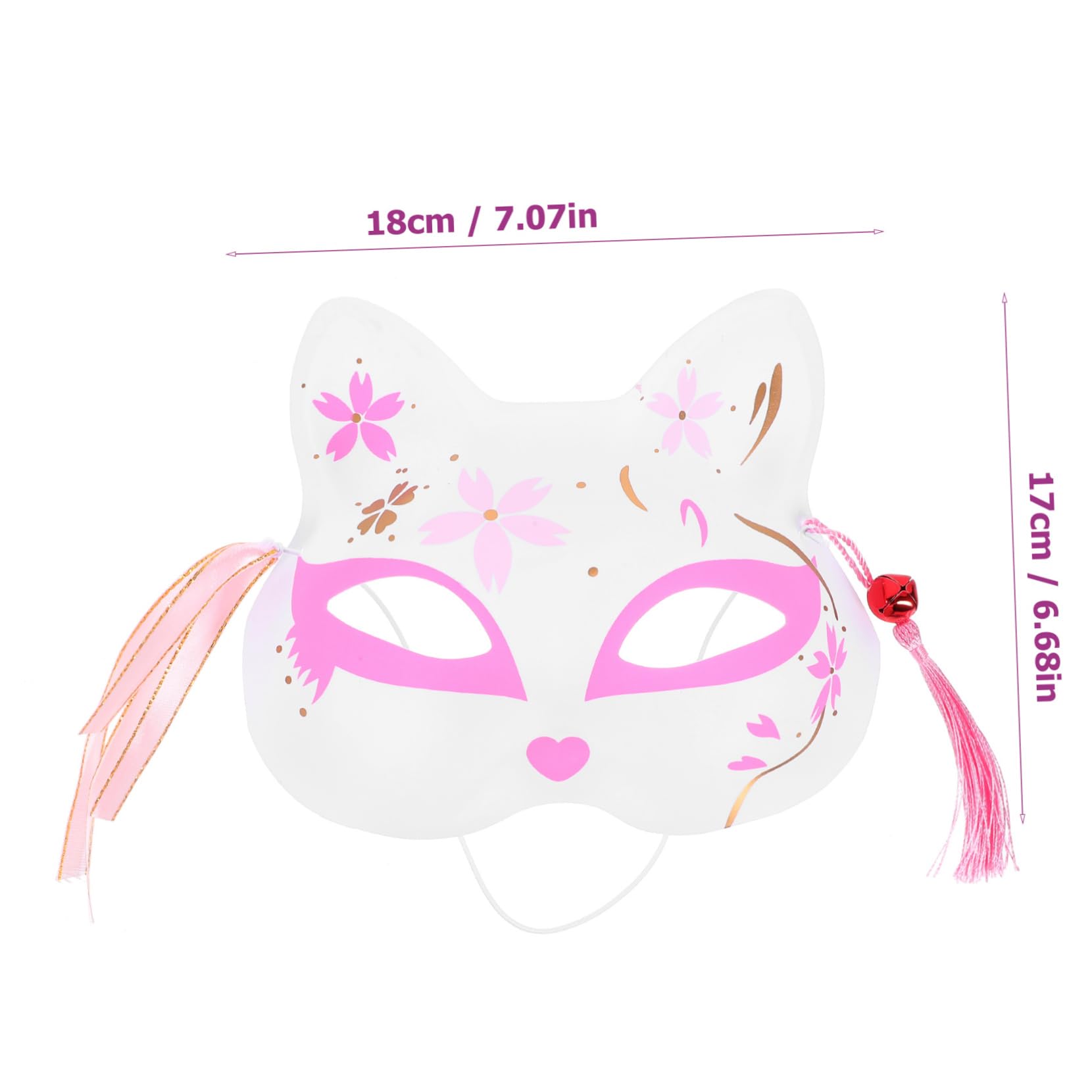 Healvian 1pc Half Face Cat Mask Fun Party Decorative Prop for Halloween Role-playing Events and Festivals Safe Materials for Easy Wear and Enjoyment