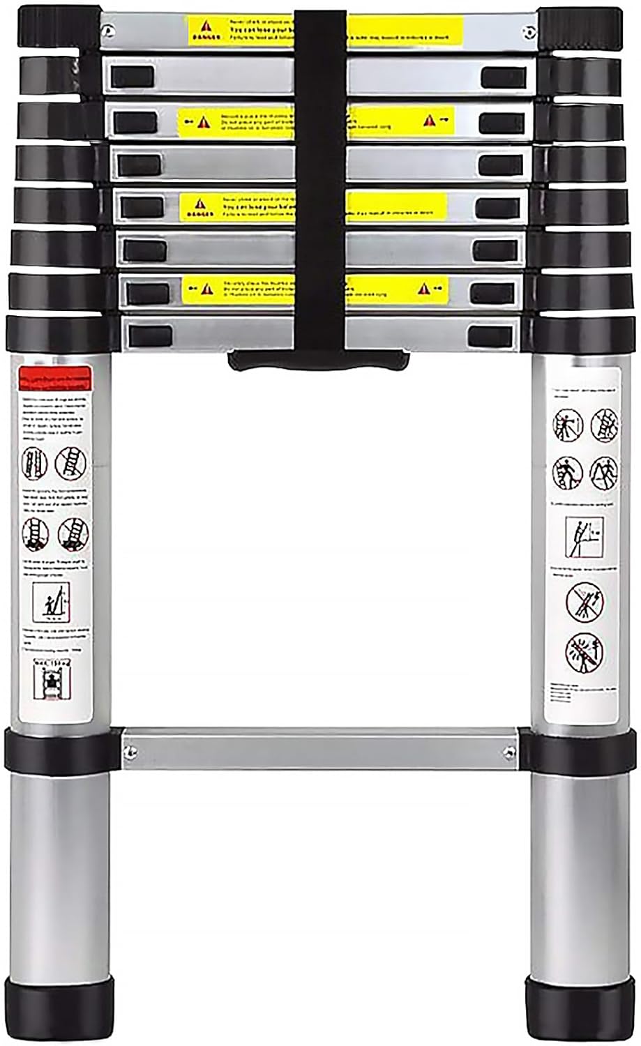 Treemoo Telescopic Ladder 8.5 Feet - Aluminum Telescoping Ladder with Non-Slip Feet - Portable Compact Folding Ladder for Home or Outdoor Work with EN131 Certified 330lbs Max Capacity