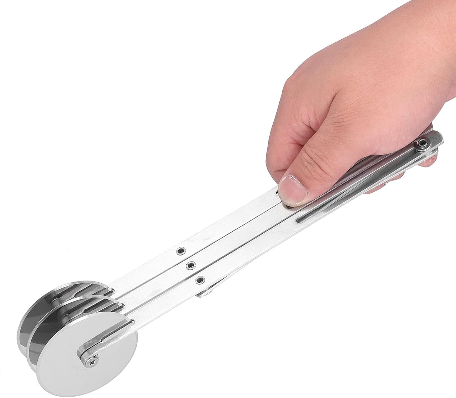 Polished Stainless Steel Dough Pasta Cutter Wheel, Noodle Cutter Tool Kitchen Supplie for Pastries Dough Pizzas Cakes (Tricycle knife)