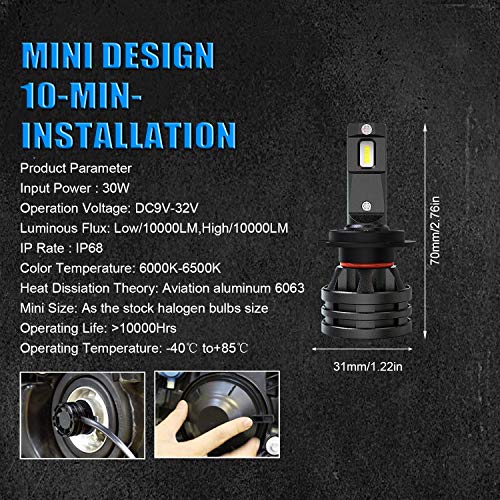 Lampadine HOCOLO H7 LED per fari fendinebbia DRL