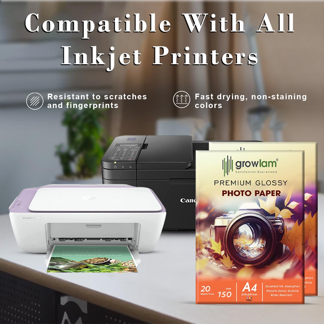 Growlam Fotopapier, glänzend, 150 g/m², 20 Blatt