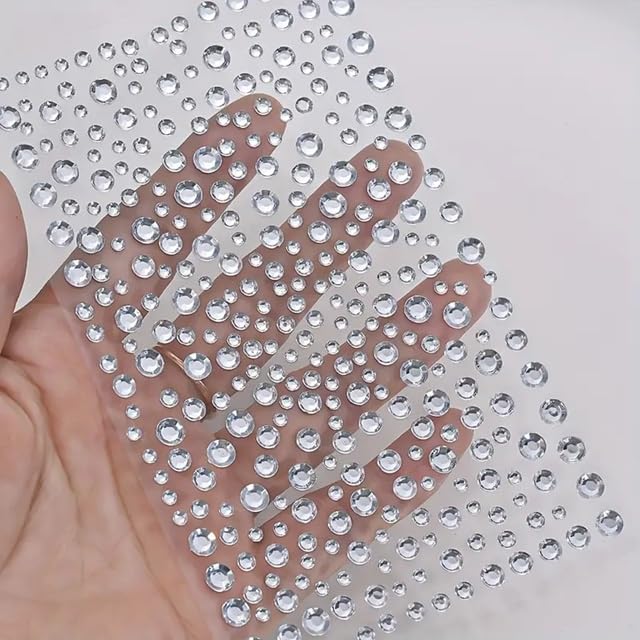 Crystal Hair Rhinestones Sticker Sheet Set, Self-Adhesive Jewels for Hair and Nail Art Decoration