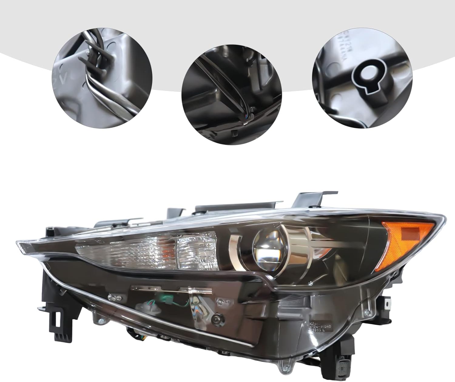 LYNICESHOP Front Headlight, Clear Headlight for Mazda CX-5 2017-2021 LED Halogen Assembly Headlights, Assembly Replacement Factory Headlamp (Driver + Passenger Side)