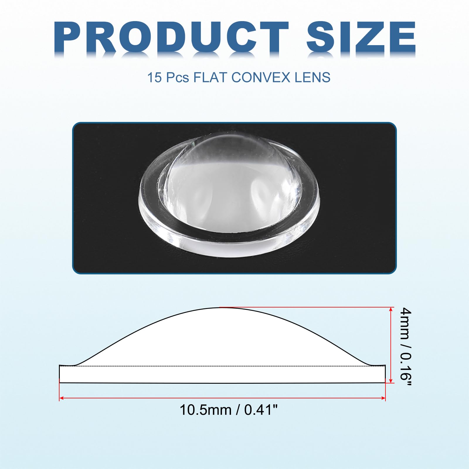 PATIKIL Diameter 10.5mm Flat Convex Lens - Image 2