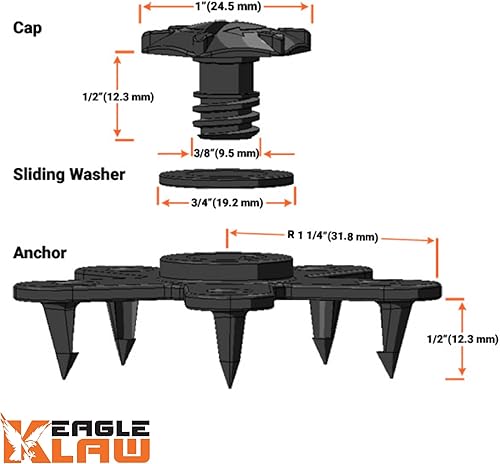 Miniatura 6 de Eagle Klaw - 8 juegos de clips para alfombrillas de coche - Clips para automóvil fabricados en Estados Unidos - Clips automotrices antideslizantes