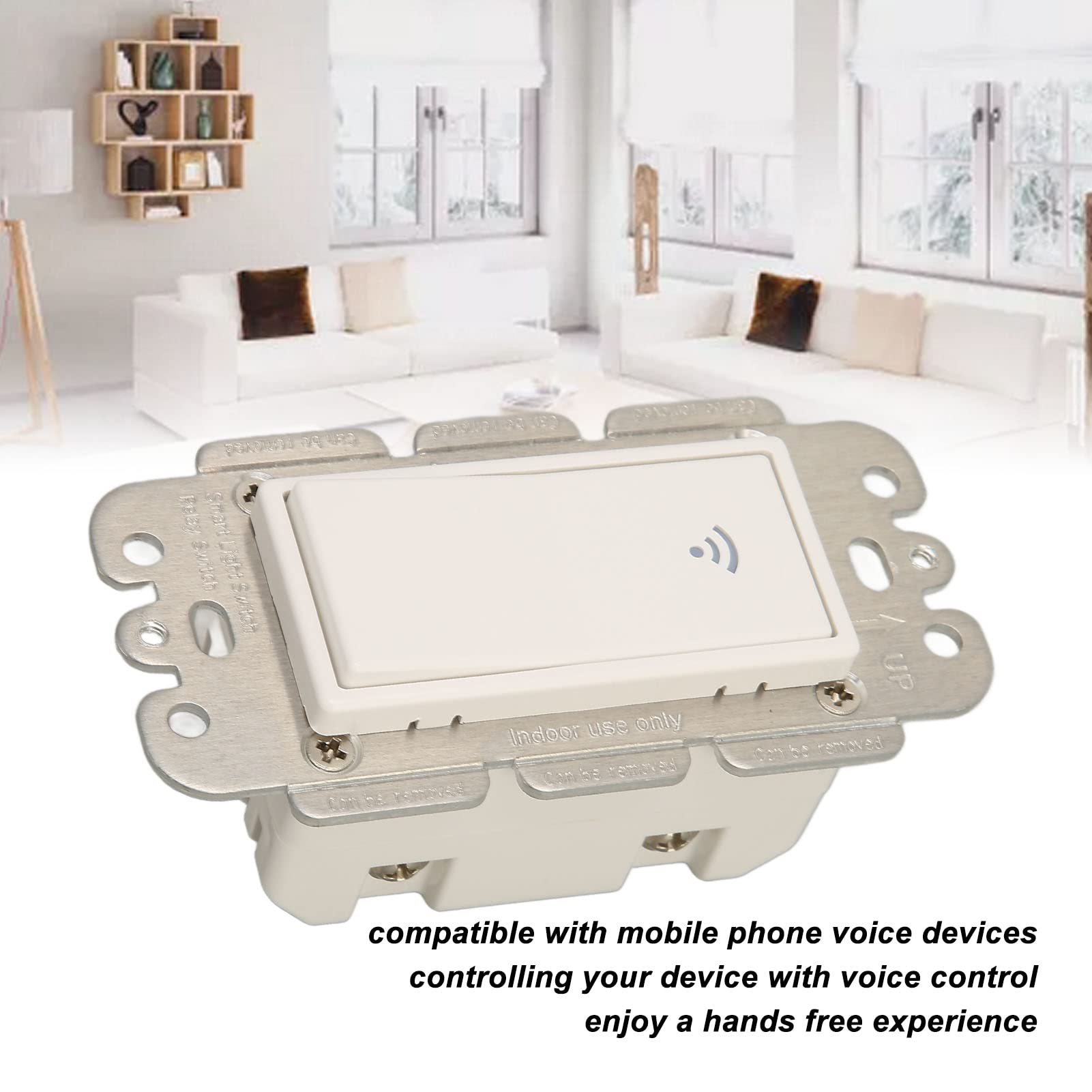 4-Gang-WLAN-Smart-Lichtschalter, Sprachsteuerung, APP-Fernbedienung für, Einfache Installation für Smart Home-Besitzer, Weiß