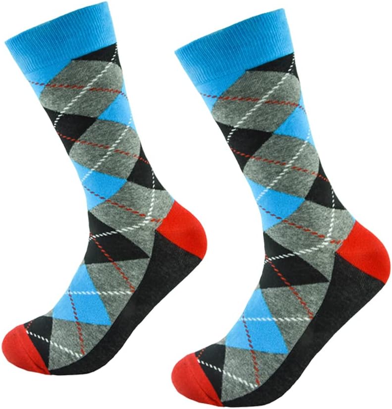 DRASEX Men's Dress Socks Funky Colorful Pattern Cotton Novelty Casual Crew Socks - Image 9