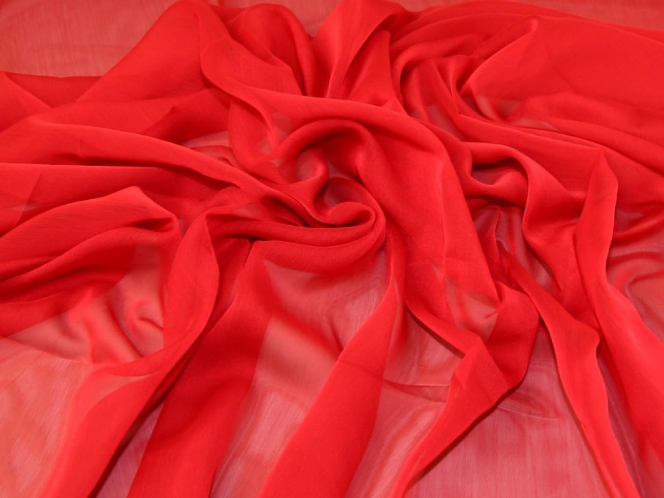 Minerva Core Range Scarlet Gemini Crinkle Sheer Chiffon Fabric