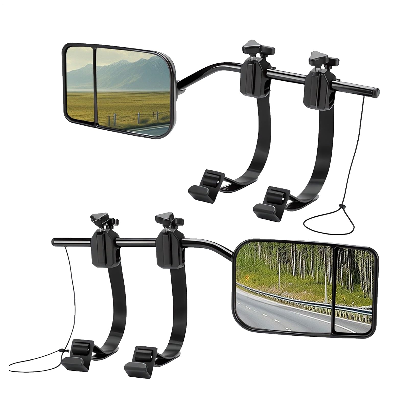 Extenseurs de Rétroviseurs pour Remorquage | 2 Pièces Extenseurs de Rétroviseurs à Clip | Elargisseurs Angle Large Pour Camion Pickup Fourgon SUV Voiture Bateau