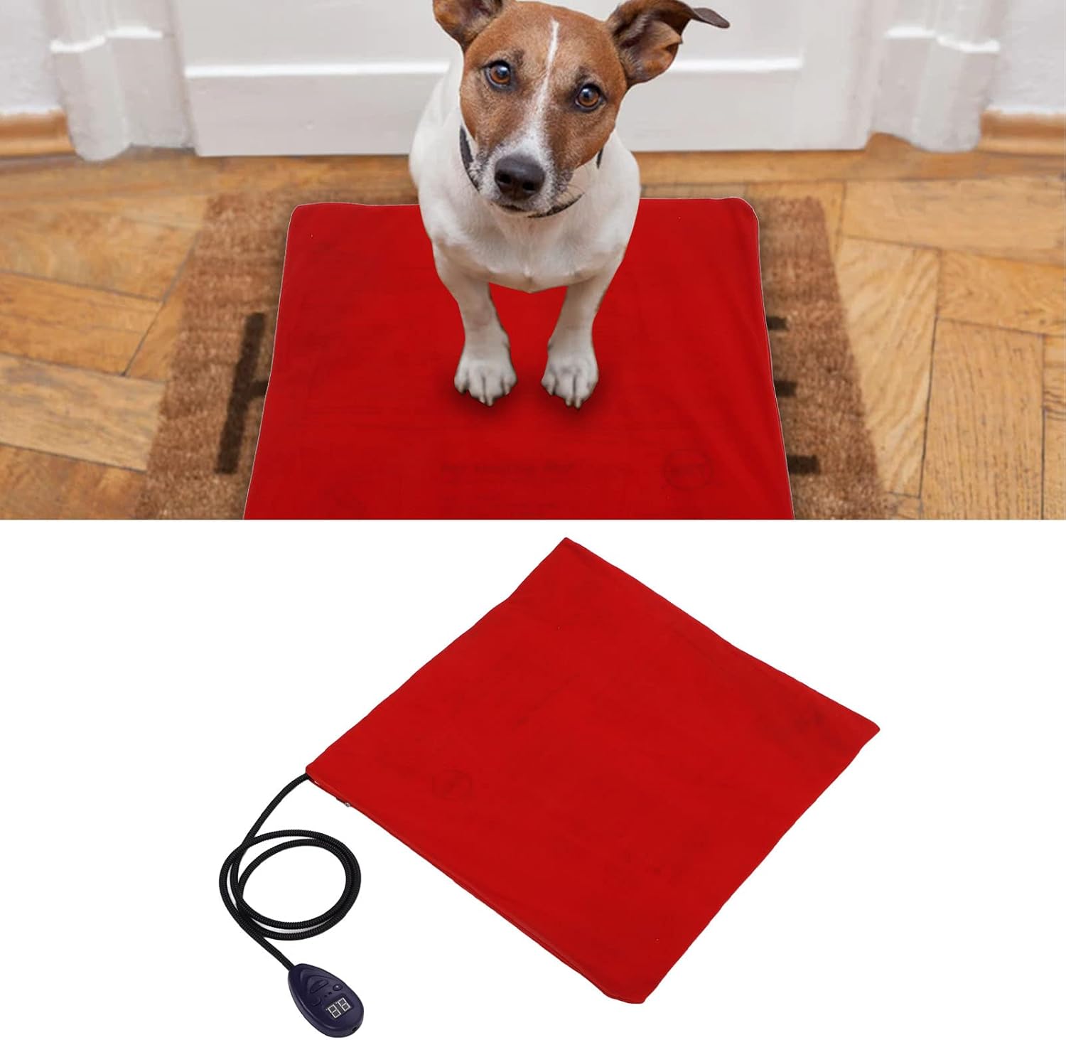 Pet Heating Pad 7 Temperature Dogs Cats Electric Heated Pad, Electric Pet Heating Pad for Home Indoor Round Heated Pet Pad (50x50cm / 19.7x19.7in US Plug)
