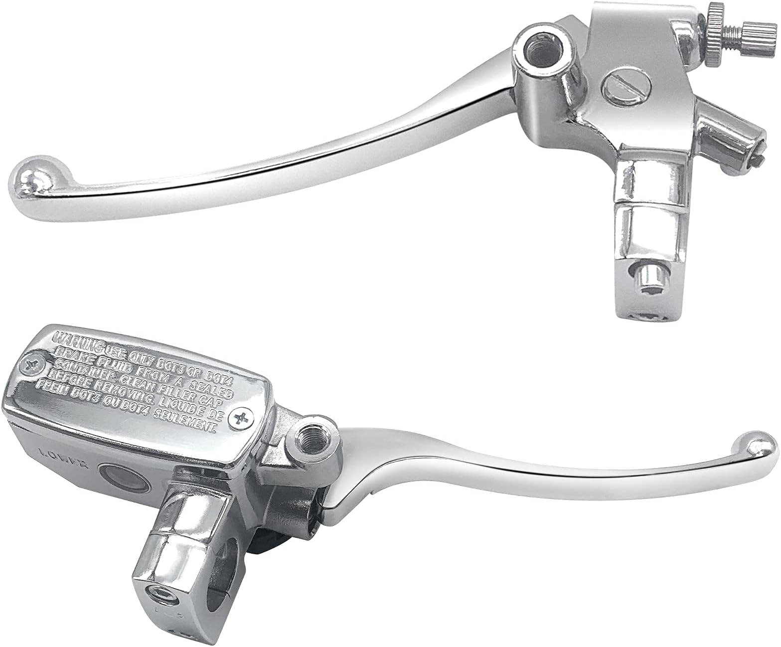 JAVIK Left & Right Brake Master Cylinder Clutch Lever for Honda VT600 VT750 VT1100 VT1300 VTX1300 VF750 (Chrome)