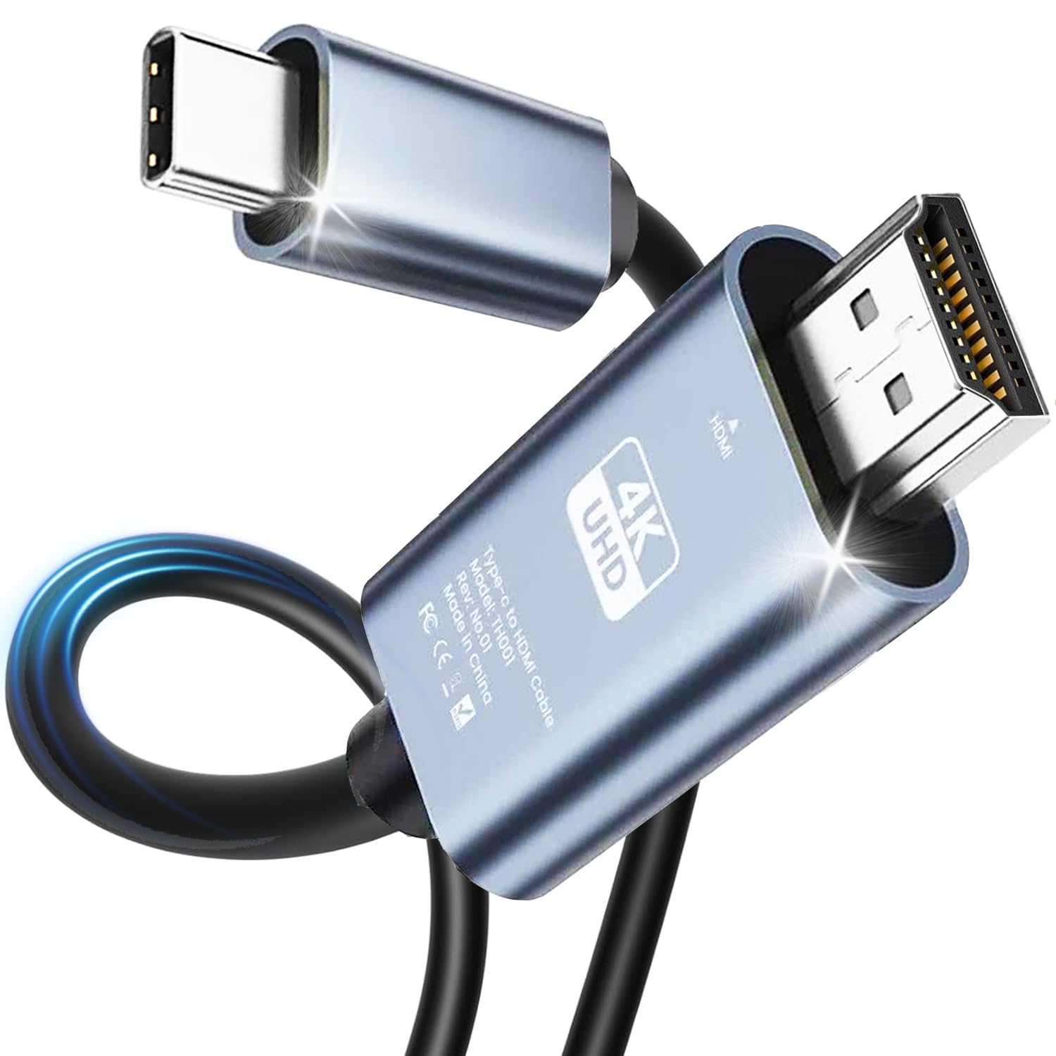 Ankky 6.6FT HDMI Cable Adapter for iPhone 15 to HDTV, 4K USB C to HDMI Video Cable, Thunderbolt 3 & 4 Compatible for iPhone 15/16 Series, MacBook Pro/Air, iPad Pro, Surface Book 2, Galaxy S23 and More