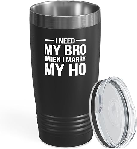 Vaso de propuesta de padrinos de boda de 20 onzas, color negro, Need My Bro, regalo para padrinos de boda, propuesta de boda, novio, despedida de